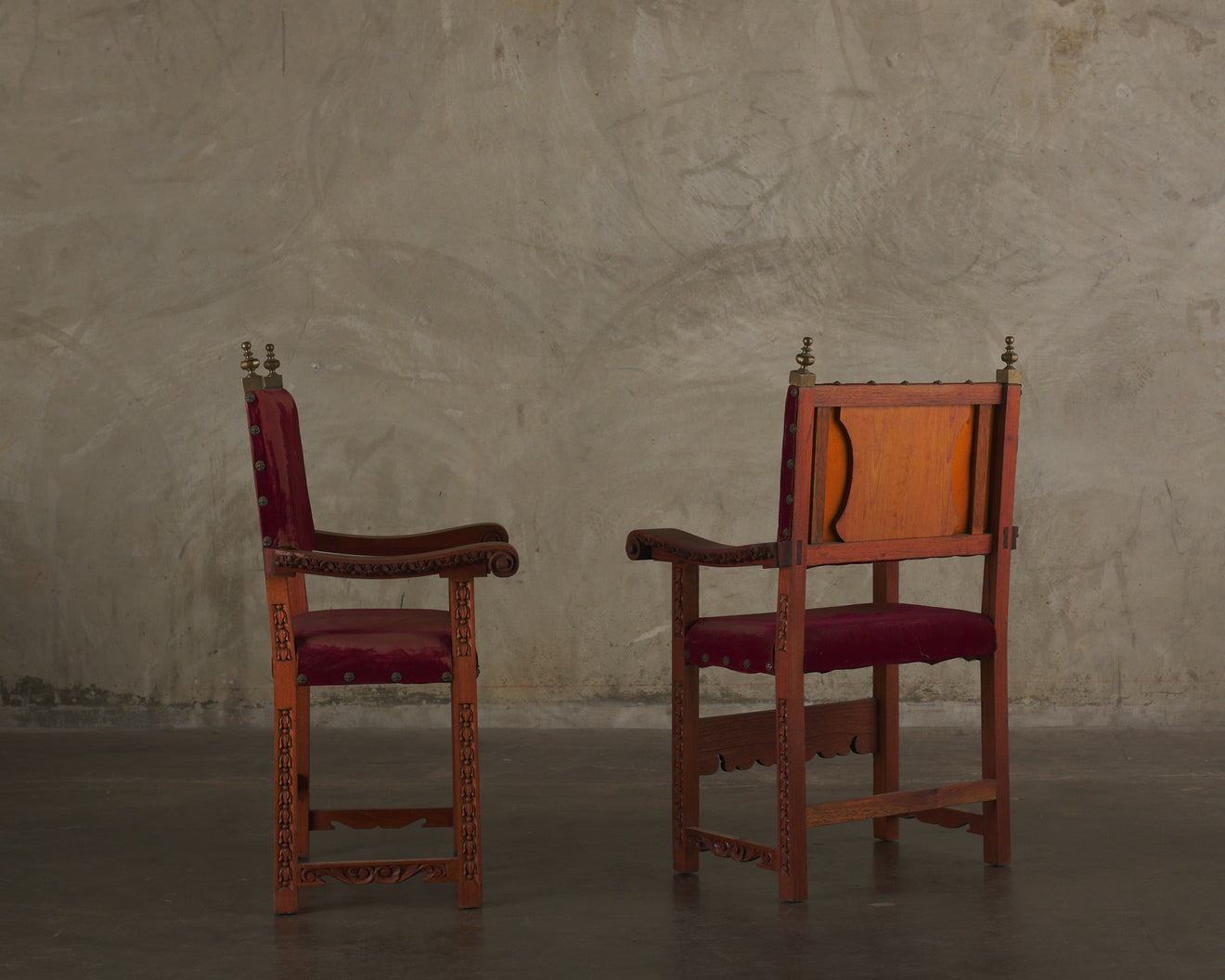 PAIR OF FRAILERO CHAIRS WITH ORIGINAL UPHOLSTERY
